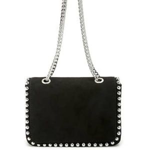 Black studded shoulder bag